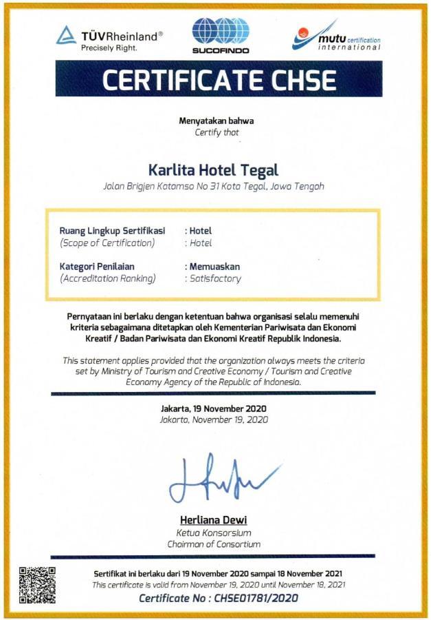 Karlita Hotel Tegal Exterior foto